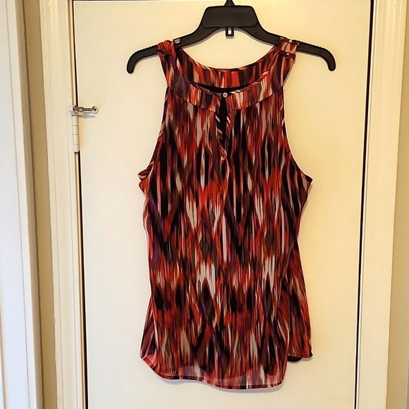 🔥SALE Calvin Klein Women's Sleeveless Multi-Colored Blouse - Picture 4 of 7